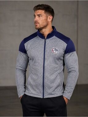 ZAGS G.U. GONZAGA BULLDOGS FLEECE ZIP FRONT JACKET MENS SMALL LIKE NEW